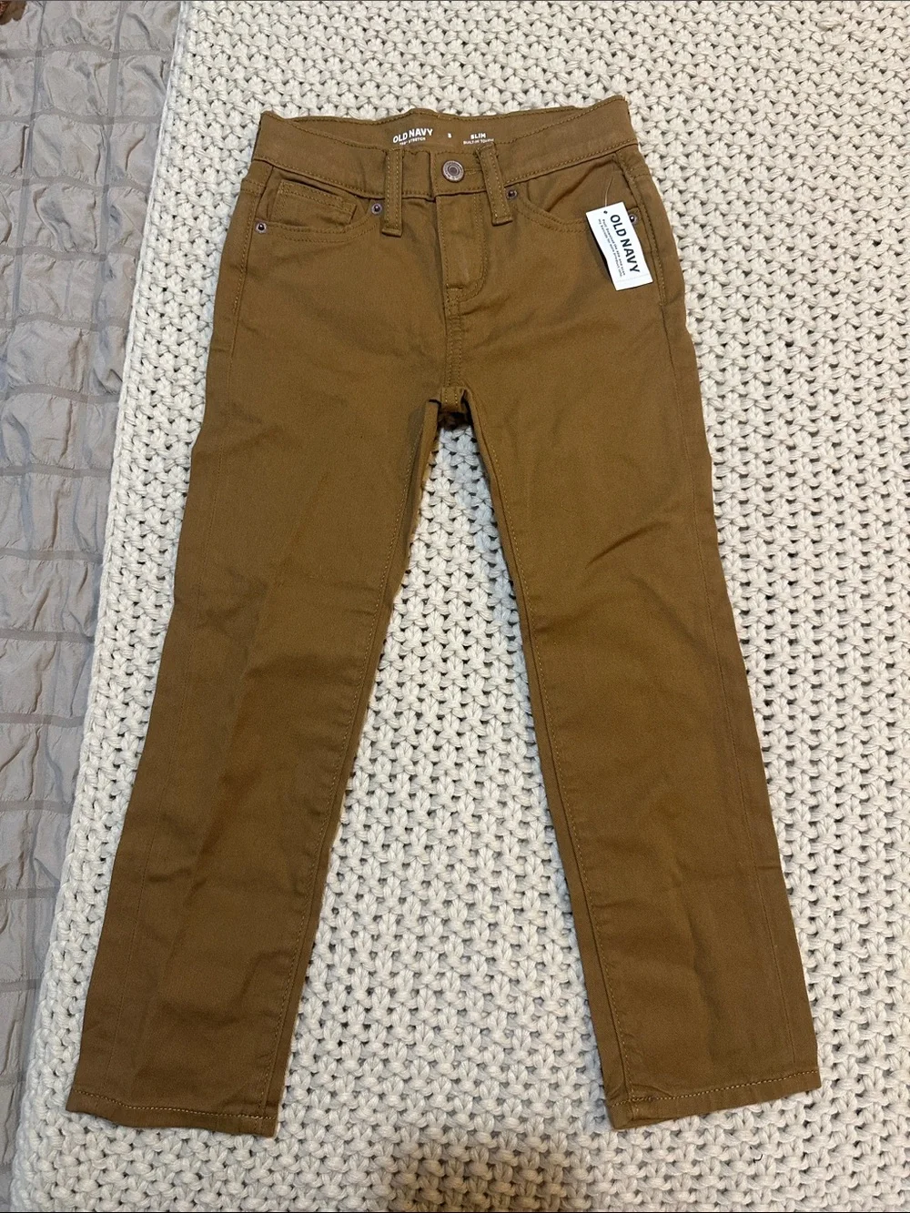 NWT Old Navy Boys Brown Stretch Jeans, Size 5